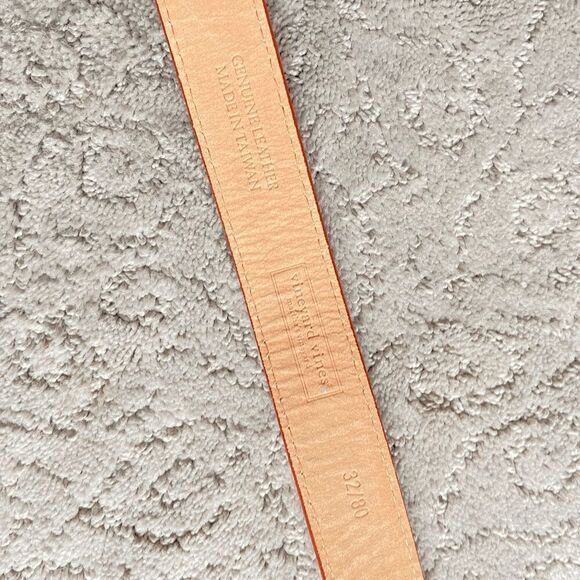 Vineyard Vines Casual Orange Pebbled Leather Sliver Buckle Belt - 32/80 UNISEX - Picture 3 of 6